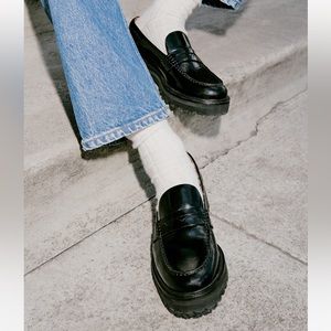 Reformation Agathea Leather Loafers